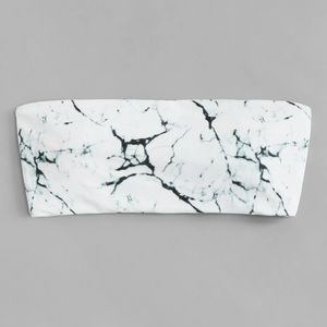 Marble Bandeau Bikini Top
